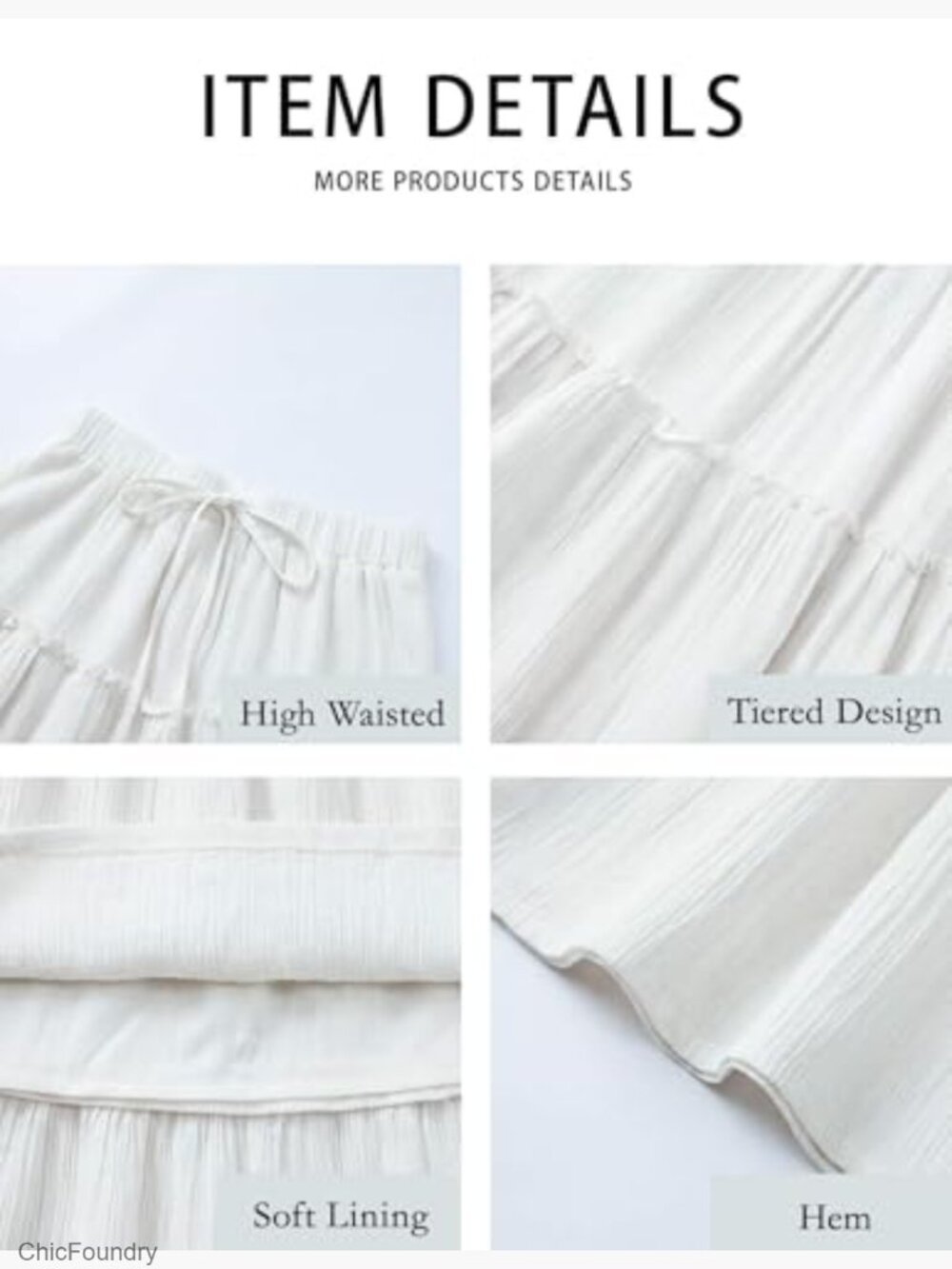 Flowy Ruffle Tiered Elastic High Waisted A Line Maxi Skirt Boho Beach Vacation - Picture 4 of 7